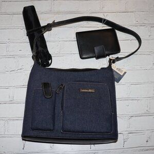 Cherokee Denim Shoulder Bag · NWT · 9" x 11" · Includes Umbrella & Organizer